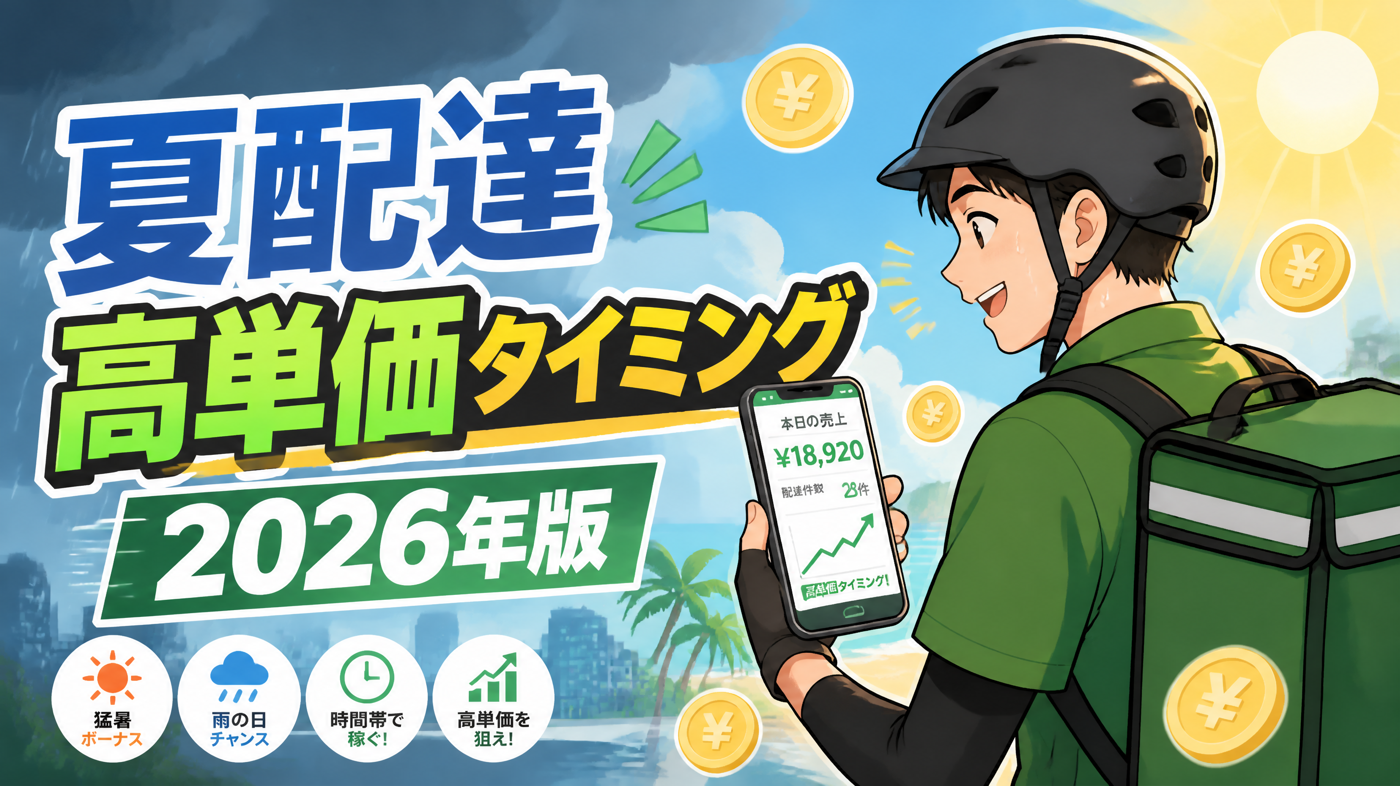 デリバリー配達員 夏の高単価タイミング 2026年版