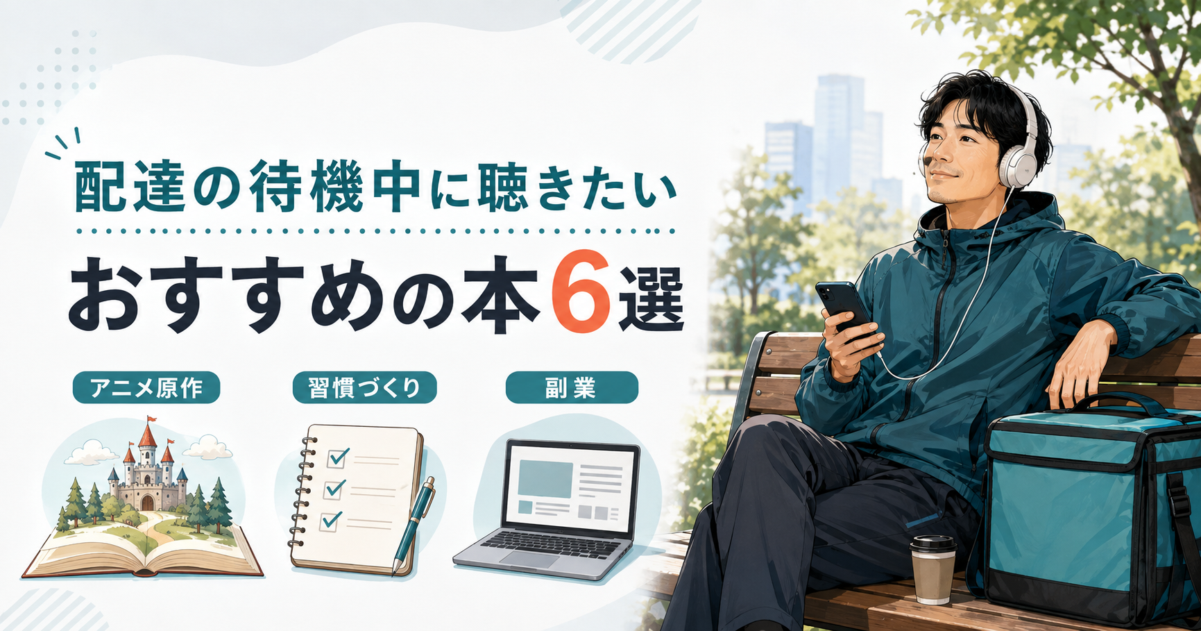 配達員におすすめのAudible本6選|アニメ原作・習慣づくり・副業