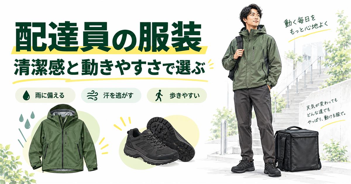 配達員の服装は何がいい?Uber Eats・出前館・ロケットナウのおすすめウェアと靴